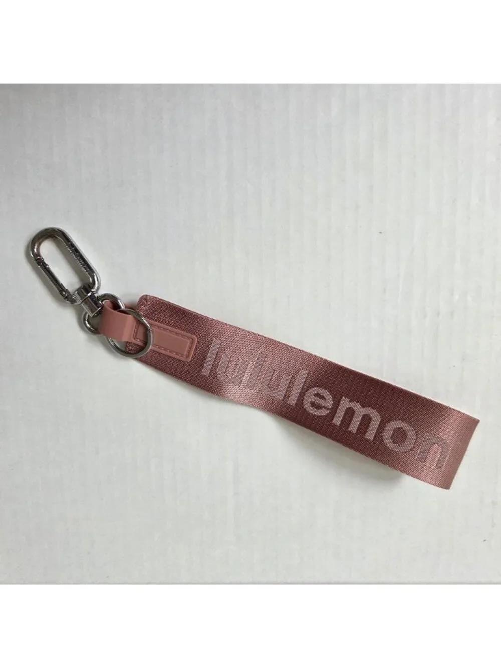 Lululemon Never Lost Keychain Pink Rose Silver Hardware 12
